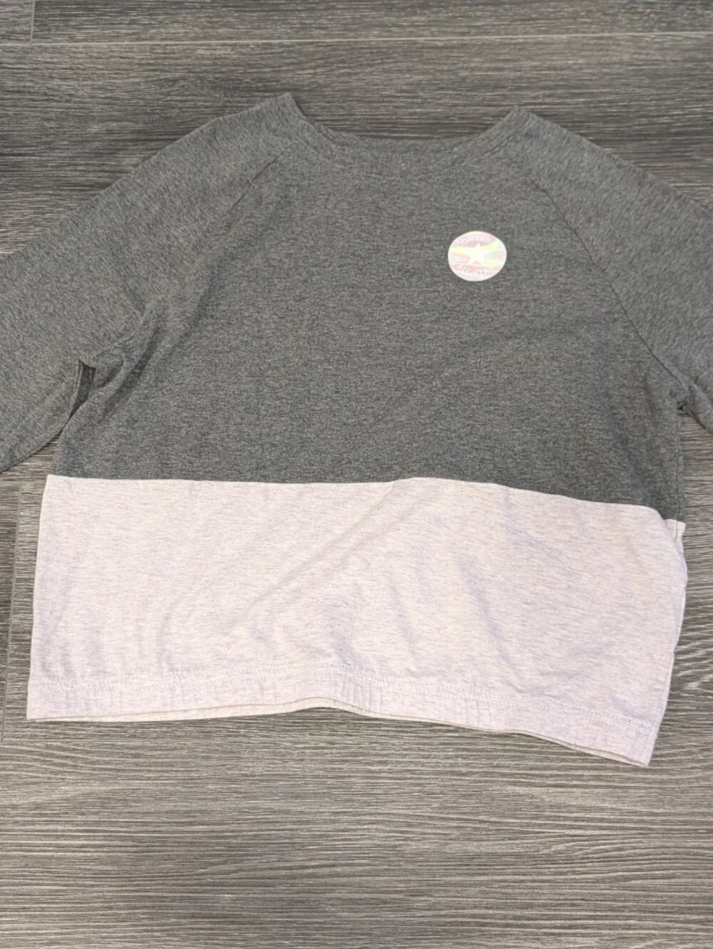 Converse Two-Tone Crewneck Sweatshirt in Gray and Light Pink